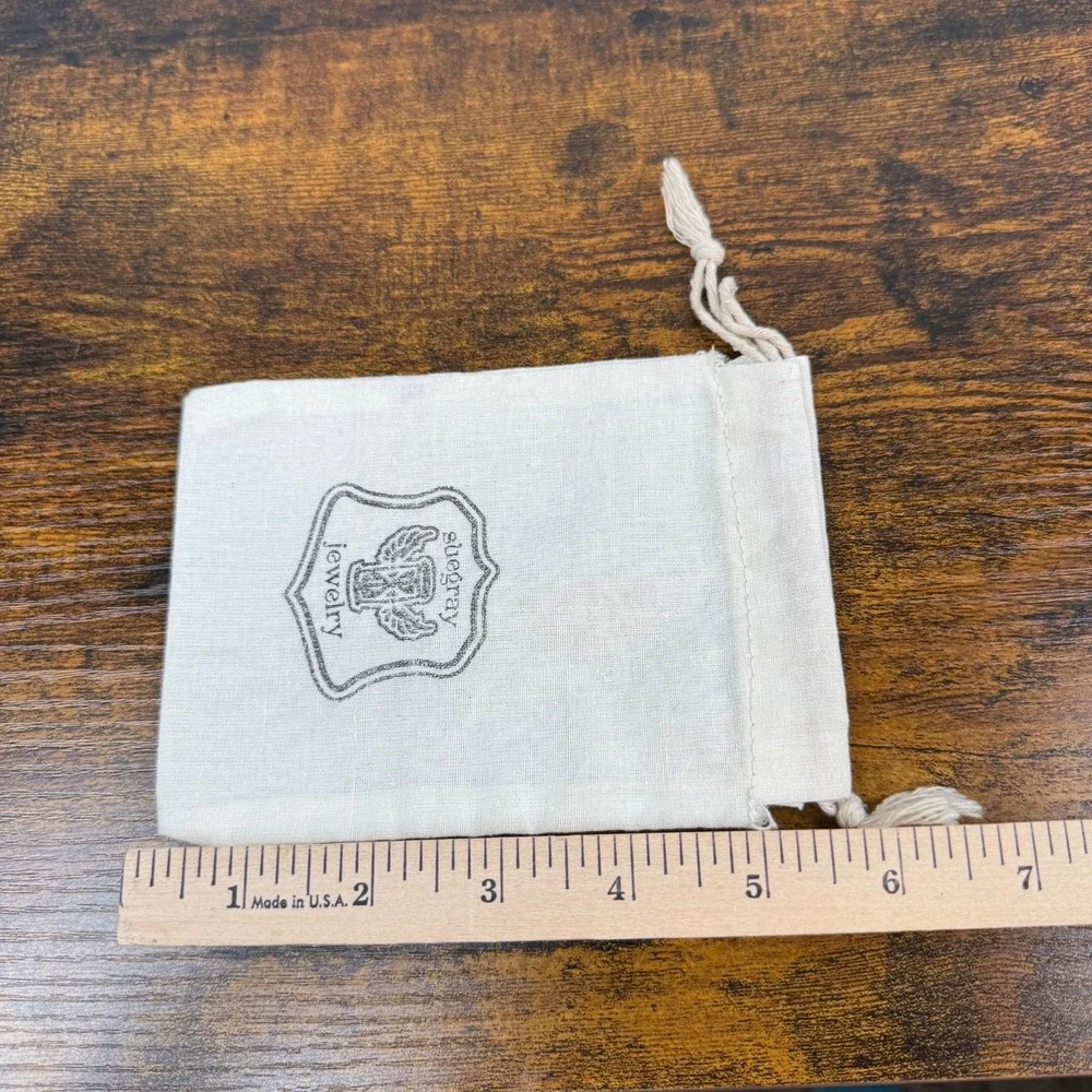 SueGray Jewelry Drawstring Pouch Off White‎ Cotton Storage Gift Bag Small